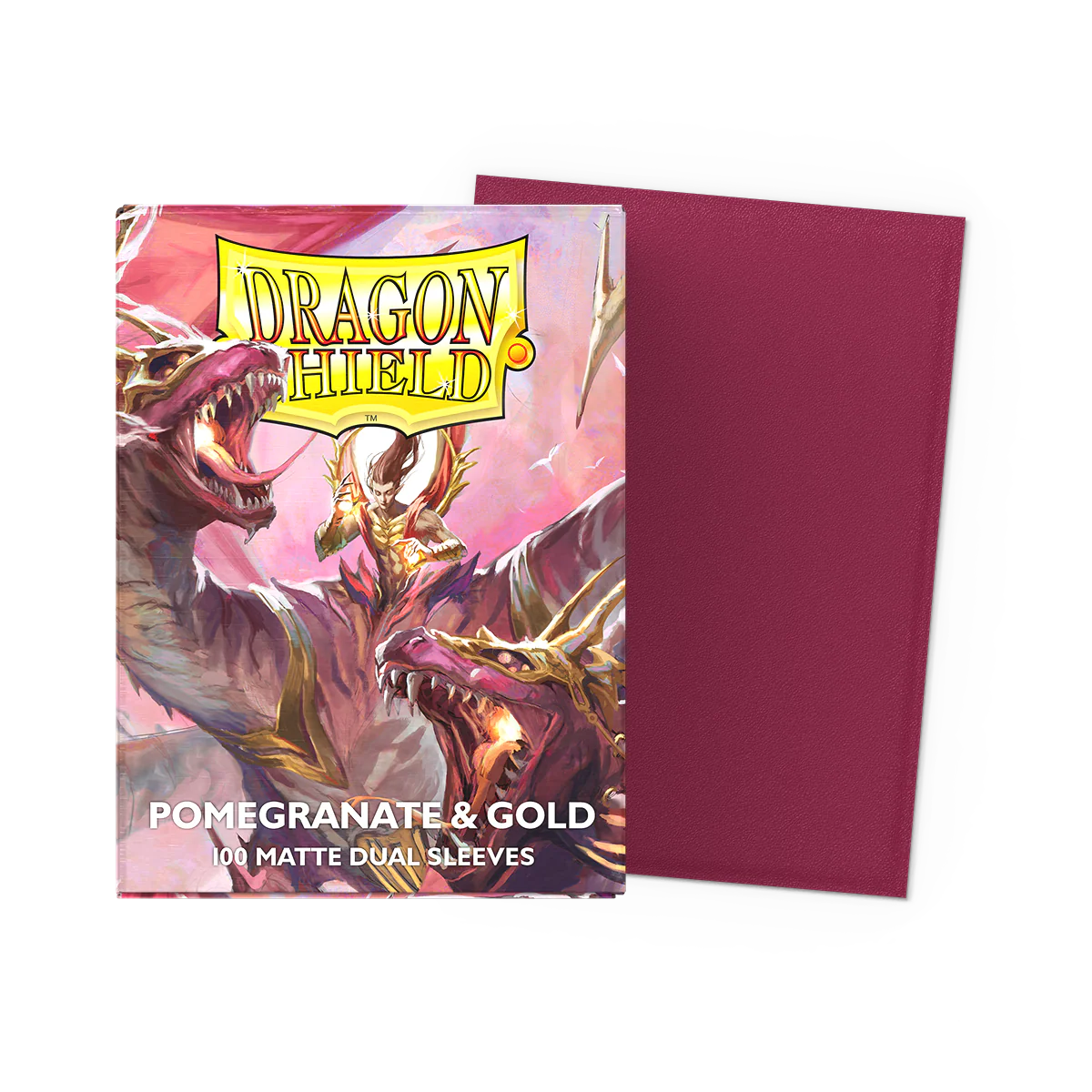 Dragon Shield Pomegranate & Gold Matte Dual Sleeves