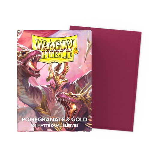 Dragon Shield Pomegranate & Gold Matte Dual Sleeves